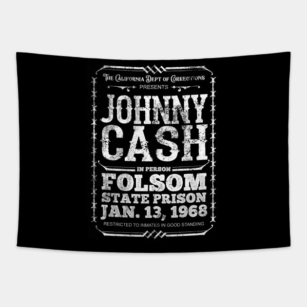 Cash at Folsom Prison, distressed Tapestry by woodsman