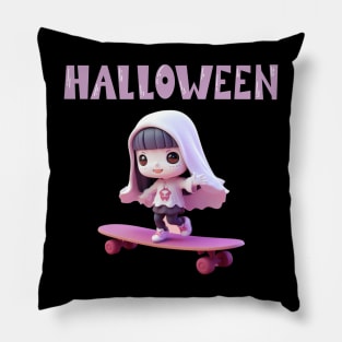 vampire girl skateboarding Pillow