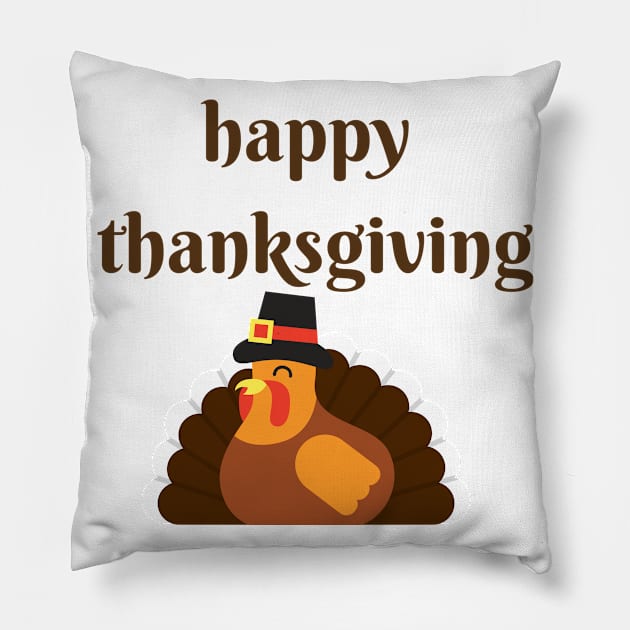 happy thanksgiving Pillow by Lindseysdesigns