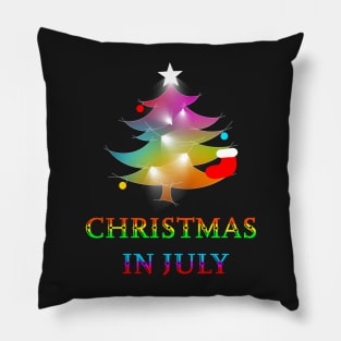 Christmas in July Rainbow Christmas Tree Pillow