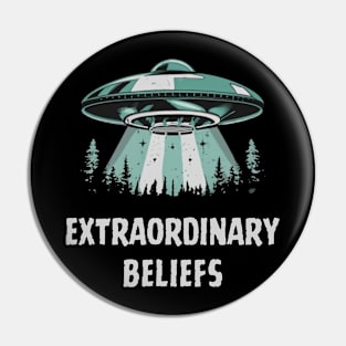 Extraordinary Beliefs UFO UAP Disclosure Flying Saucer Aliens Ufology ET Believer Pin