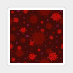 Seamless Pattern Red Blood Cell Virus Disease Magnet