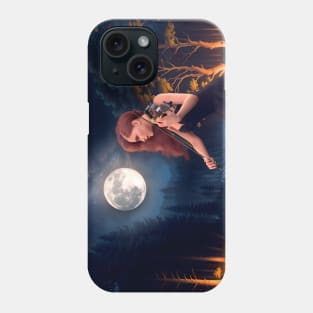 Girl play violin in the night park Phone Case