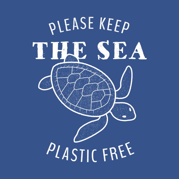 Please Keep the Sea Plastic Free - Turtle by bangtees