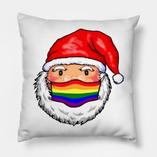 Santa Claus Gay Rainbow Face Mask Pillow