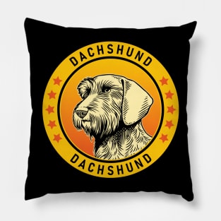 Wirehaired Dachshund Dog Portrait Pillow