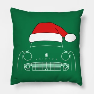 Triumph TR3 classic car Christmas hat edition white Pillow