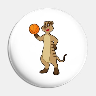 Meerkat at Basketball Sports Pin