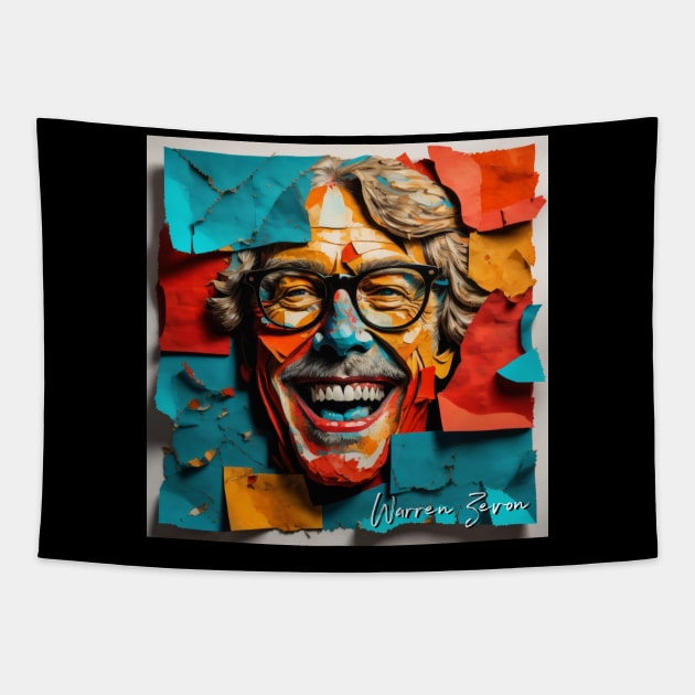 Warren Zevon // Paper Art Tapestry by Otmr Draws