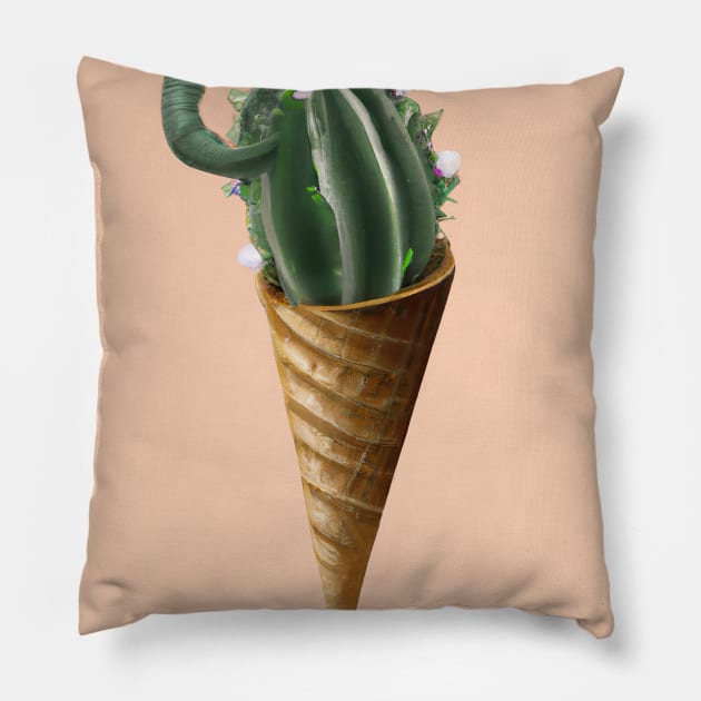 Cactus Ice Cream Pillow by maxcode