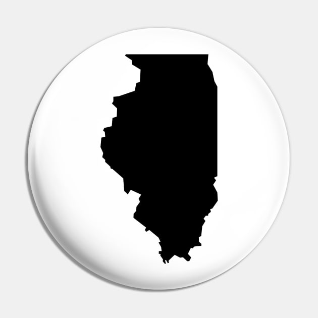 Illinois map in black Pin by Creative Art Store
