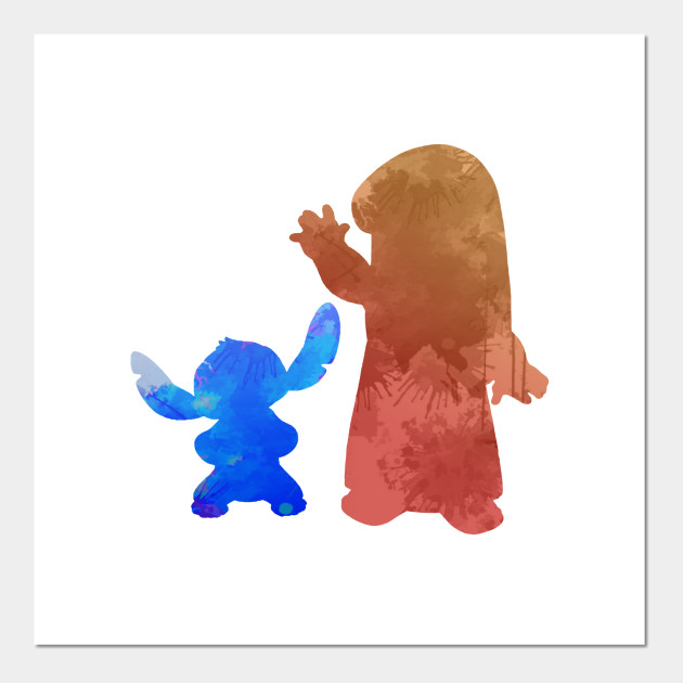 Friends Inspired Silhouette Lilo And Stitch Affiche Et