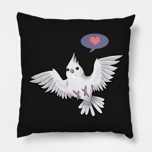 Albino Cockatiel Love Pillow