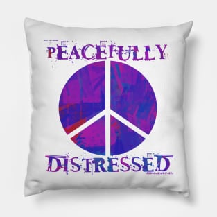 Peacefully Distressed v5 Purple Pink Pillow