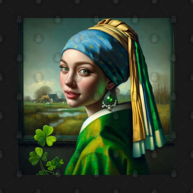 St. Paddy's Pearl: Girl with a Pearl Earring St. Patrick's Day Celebration by Edd Paint Something