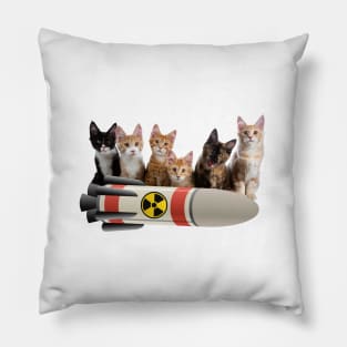 Kittens with nuke missile Pillow