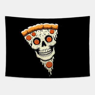 Pizza Skull Face, Funny Pizza Lover, Halloween Tapestry