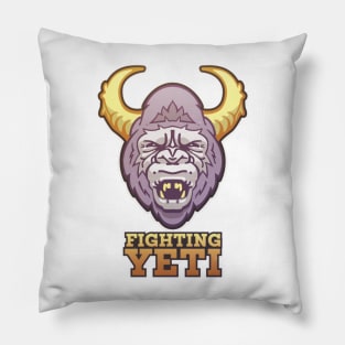 Fighting Yeti Sports Logo Pillow