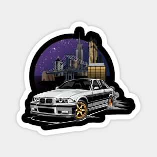 M3 E36 Illustration New York City Night Skyline Magnet