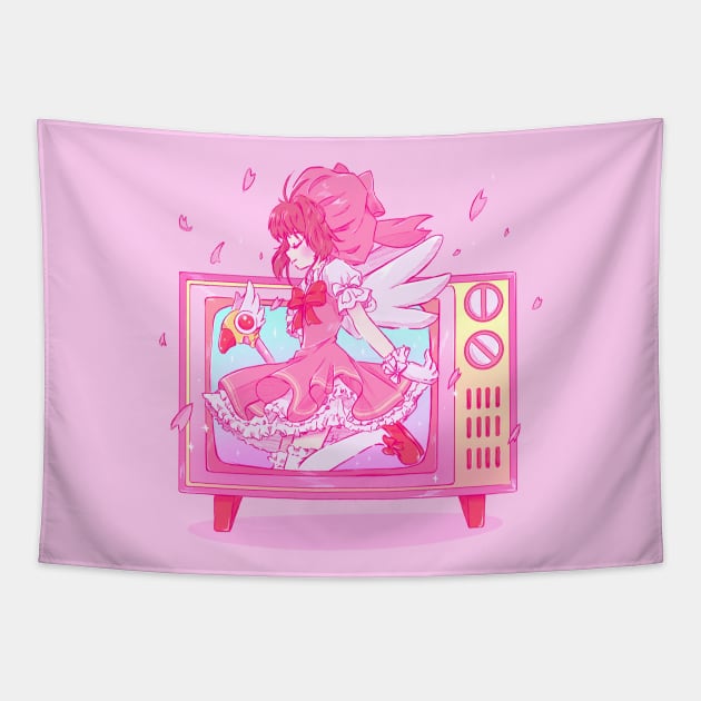 Sakura Retro Tapestry by Bunnytone