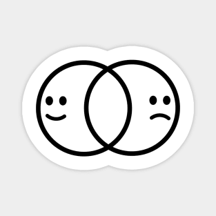 Chest Logo - Dual Happy Sad Face Emoji Magnet