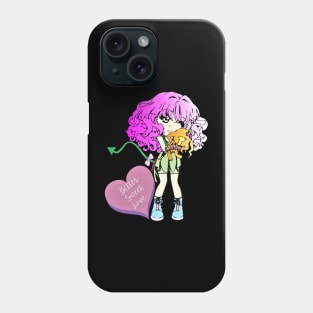 Cute Anime/Chibi Girl with Pet Phone Case