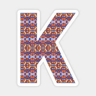 Monogram Letter K- geometric pattern Magnet