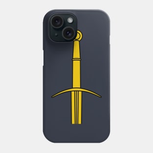 Hand and a Half Sword Garnish / Bastard Sword (Gold) Phone Case