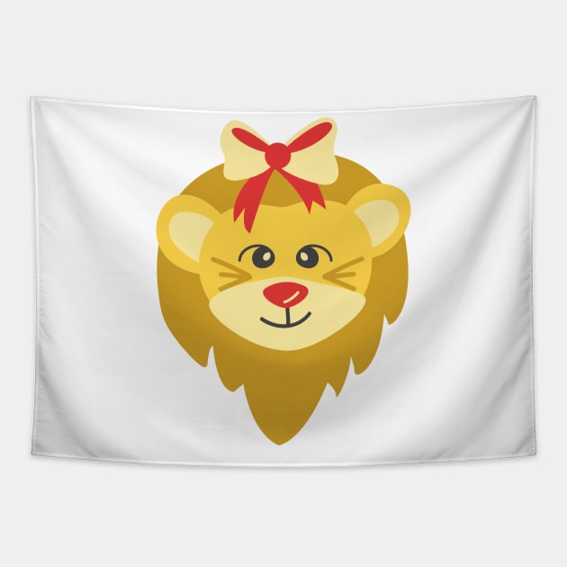 Cute Christmas Lion Tapestry by FunnyMoonCosmic