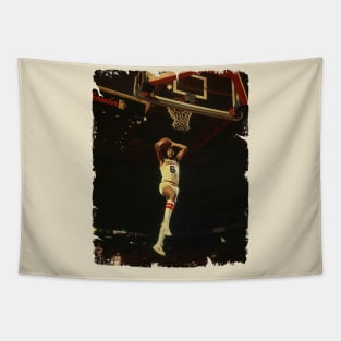 Julius Erving - Vintage Design Of Basketball Tapestry