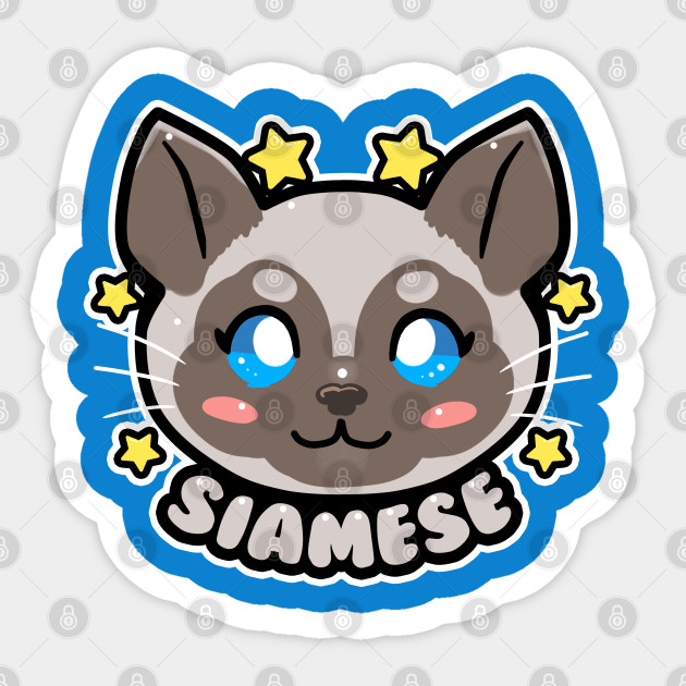 Kawaii Chibi Siamese Cat Face Siamese Sticker Teepublic