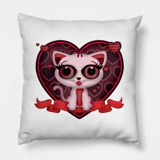 Valentine Kitten Pillow