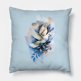 Peace Signs Dove Love Bird Pillow