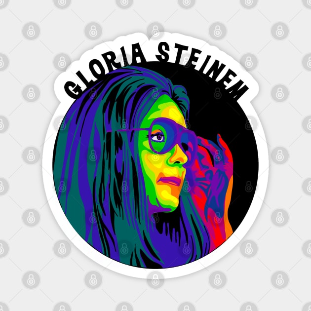 Gloria Steinem Rainbow Portrait Magnet by Slightly Unhinged