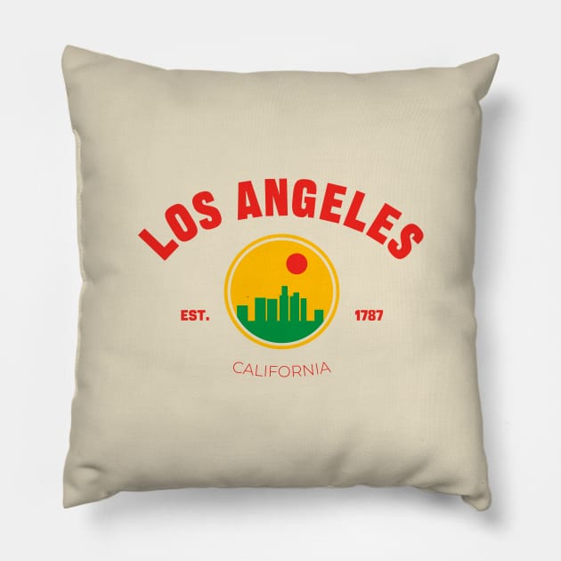 Los Angeles City California Print Pillow by Space Surfer 