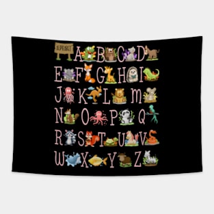 Back To School Kindergen Teacher Abcs Animals Alphabet Tapestry