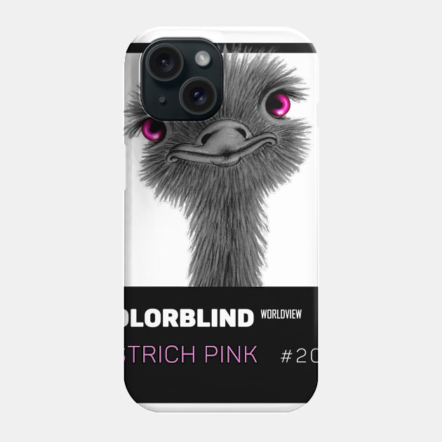 OSTRICH PINK - black card  by COLORBLIND WorldView Phone Case by DREAM SIGNED Collection