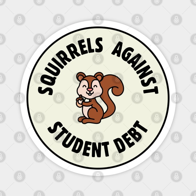 Squirrels Against Student Debt - College Debt Magnet by Football from the Left