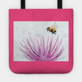 Bumble bee and Pink Flower Tote