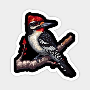 Woodpecker in Pixel Form Magnet