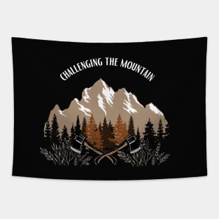 Challenging the mountain Tapestry