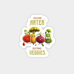 Veggie Hater Eating Veggies Magnet