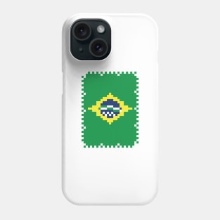 Flag of Brazil - Post Stamp - Pixels Phone Case