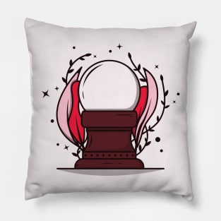 Mysterious and red crystal ball Pillow