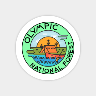 Olympic National Forest Washington Camping Canoe Magnet