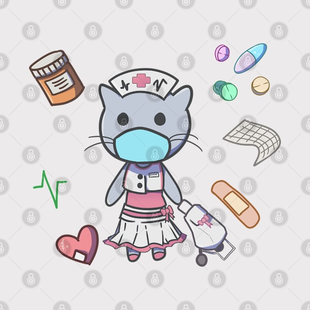 Nurse cat with hospital inspired items by  dwotea