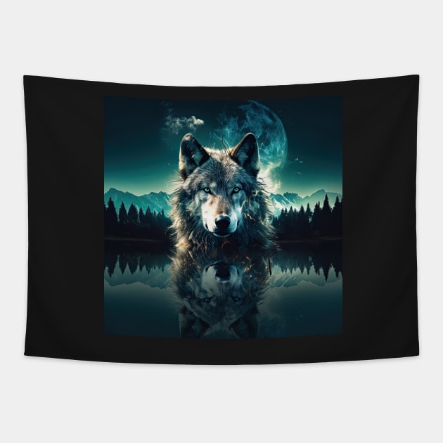 Wolf Spiritual Animal Tapestry by GaudaPrime31