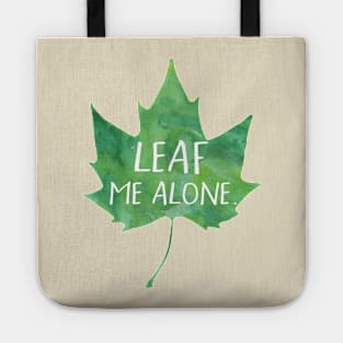 Leaf me alone - funny pun design Tote