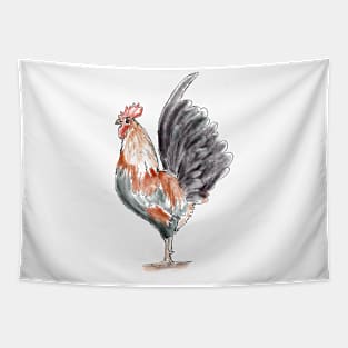 Watercolor Rooster / Rooster Art / Rooster Drawing / Farm Animal Tapestry