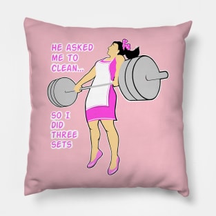 barbell girl, girls who lift weights, strong girls, gym girl Pillow